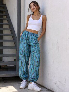 Vintage Nike Elite 90s Pants Baggy Joggers Medium Blue Abstract Print 80s Retro
